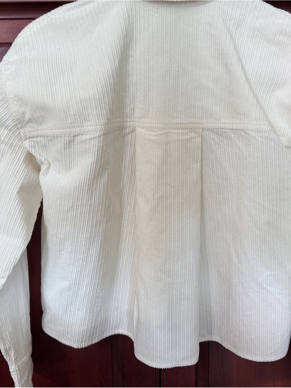 Madewell Cream Corduroy Button Up Cropped Shirt ~ Size XS - Picture 9 of 14